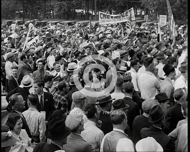 Crowd of Workers Demonstrating, 1932. Creator: British Pathe Ltd.