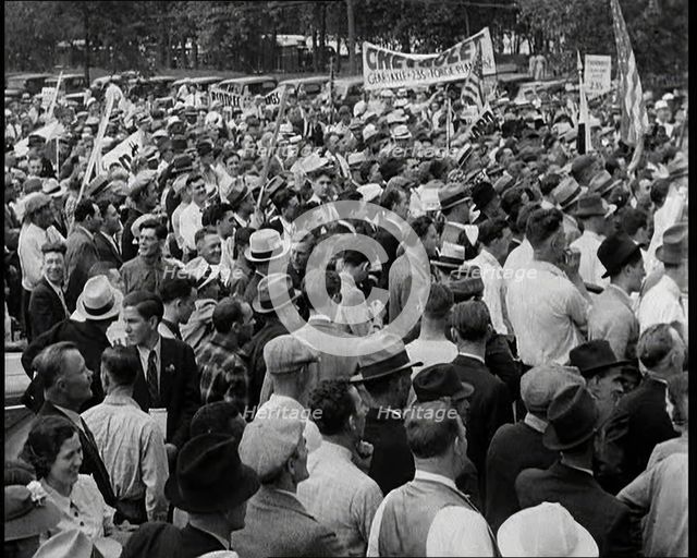 Crowd of Workers Demonstrating, 1932. Creator: British Pathe Ltd.