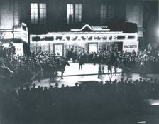 Crowd outside the Lafayette Theatre, in Harlem, at the opening of "Macbeth" produced..., 1936. Creator: Federal Theatre Project