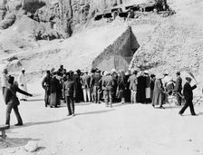 Crowd outside Tutankhamun's tomb, Valley of the Kings, Egypt, 1922. Creator: Harry Burton