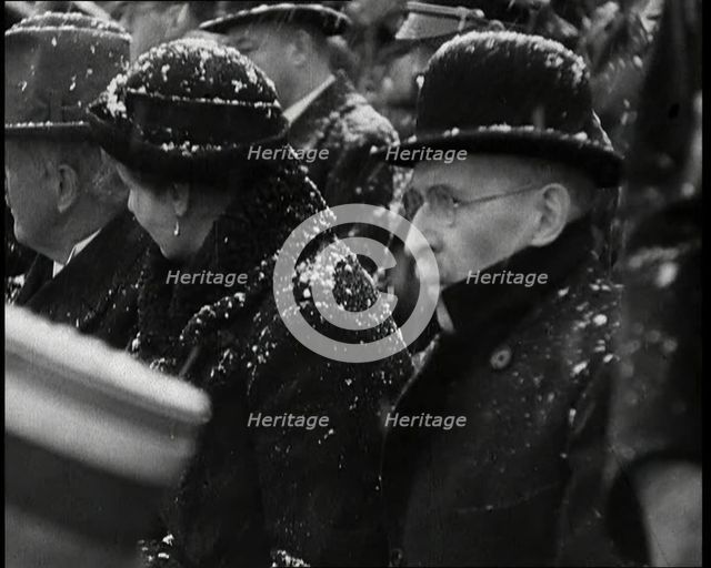 Crowd Listening to a Speech, 1930s. Creator: British Pathe Ltd.
