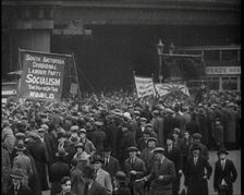Crowd Marching on a Labour Party March, 1930s. Creator: British Pathe Ltd