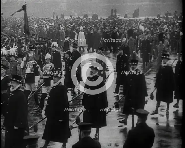 Crowd Watching the Funeral Procession of George V, His Majesty The King, 1936. Creator: British Pathe Ltd.