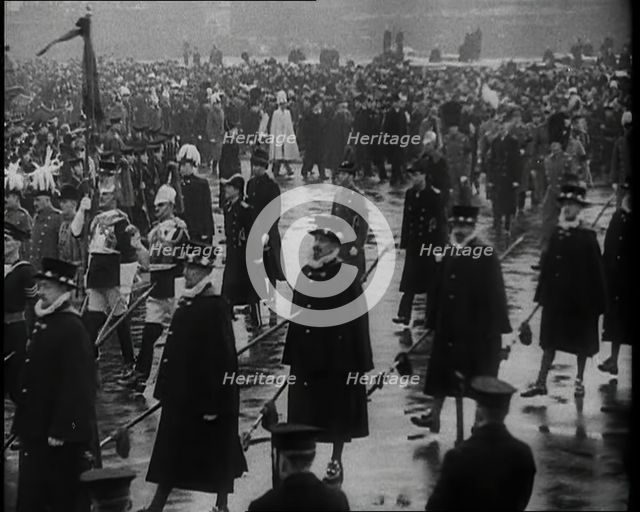 Crowd Watching the Funeral Procession of George V, His Majesty The King, 1936. Creator: British Pathe Ltd.