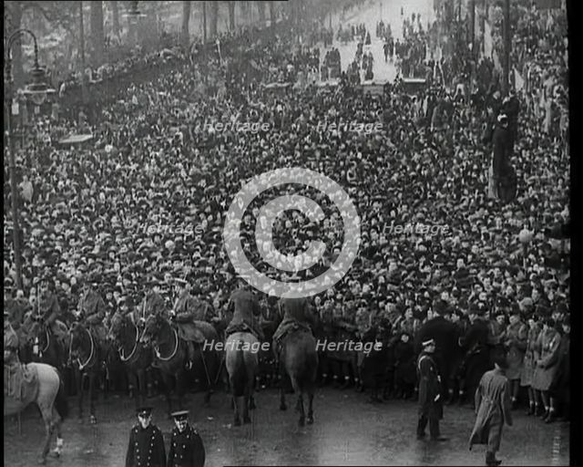 Crowd Watching the Funeral Procession of George V, His Majesty The King, 1936. Creator: British Pathe Ltd.