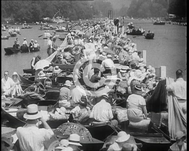 Crowded Pier with People Rowing Boats on Either Side, 1933. Creator: British Pathe Ltd.