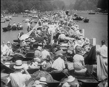 Crowded Pier with People Rowing Boats on Either Side, 1933. Creator: British Pathe Ltd