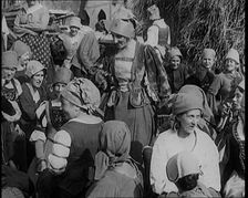 Crowds of Female Actors Wearing Period Costumes Drinking Beer Whilst Filming the German..., 1920s. Creator: British Pathe Ltd