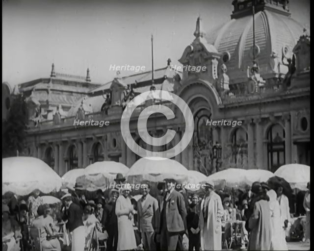 Crowds of People Enjoying Themselves at an Outside Café, 1926. Creator: British Pathe Ltd.