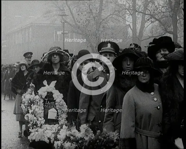Crowds of People Filing Past the Cenotaph, 1920s. Creator: British Pathe Ltd.