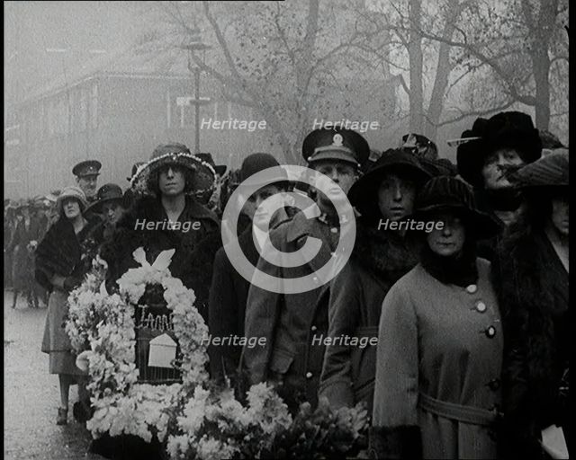 Crowds of People Filing Past the Cenotaph, 1920s. Creator: British Pathe Ltd.