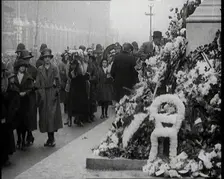 Crowds of People Filing Past the Cenotaph, 1920s. Creator: British Pathe Ltd