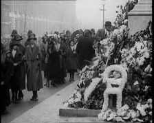Crowds of People Filing Past the Cenotaph, 1920s. Creator: British Pathe Ltd