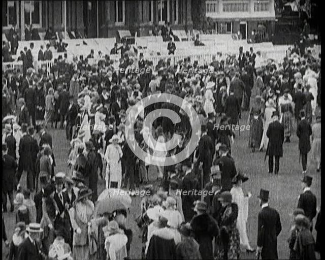 Crowds of Wealthy British Civilians at the Ascot Race Course Wearing the Latest Fashions, 1922. Creator: British Pathe Ltd.