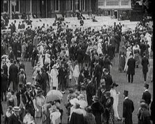 Crowds of Wealthy British Civilians at the Ascot Race Course Wearing the Latest Fashions, 1922. Creator: British Pathe Ltd