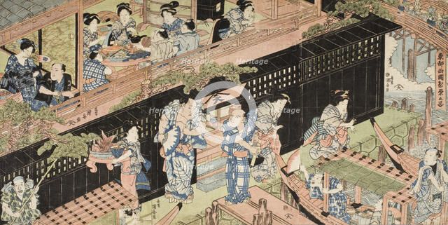 Crowds at Ryogoku, c1820. Creator: Utagawa Kuniyasu.