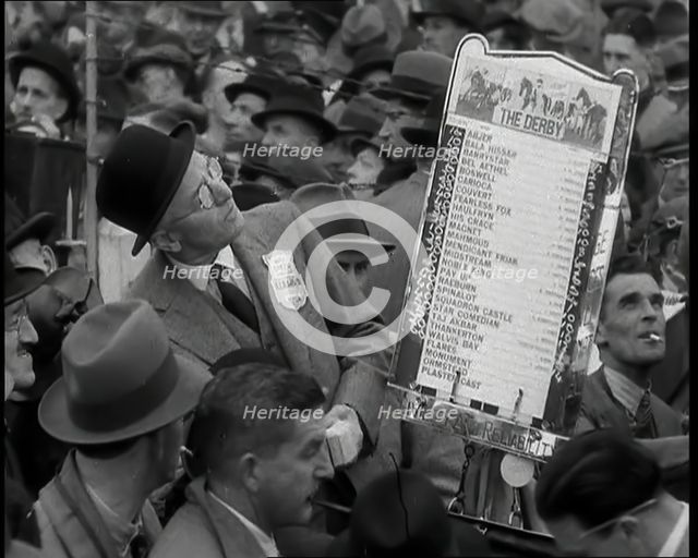 Crowds at the Epsom Derby, 1936. Creator: British Pathe Ltd.