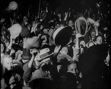 Crowds Cheering in Trafalgar Square, London, 1922. Creator: British Pathe Ltd