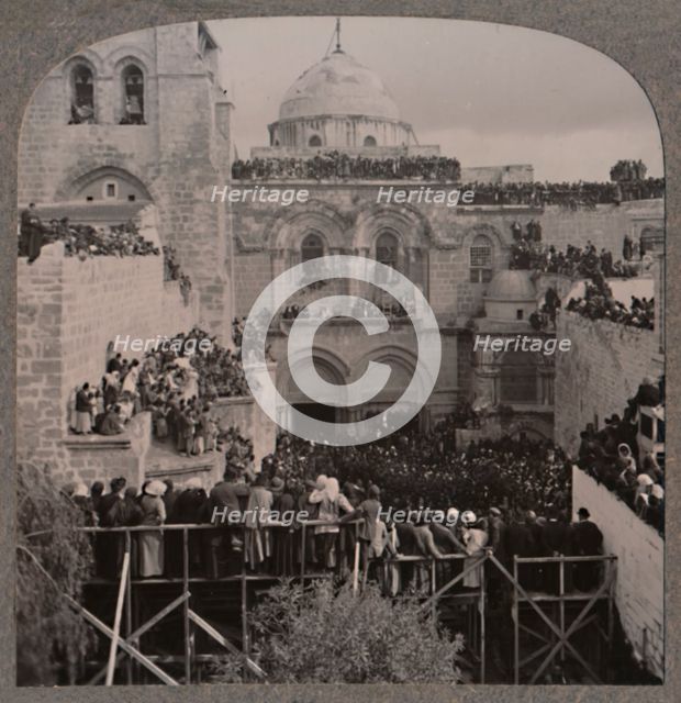 'Crowds filling every niche of the Holy Sepulchure Church', c1900. Artist: Unknown.
