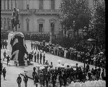 Crowds Gathering for the Unveiling of the Statue of King Edward VII, 1921. Creator: British Pathe Ltd