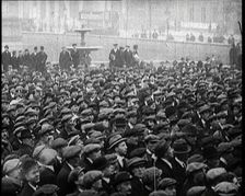 Crowds Gathering in Trafalgar Square, London, During a Demonstration About Unemployment, 1922. Creator: British Pathe Ltd