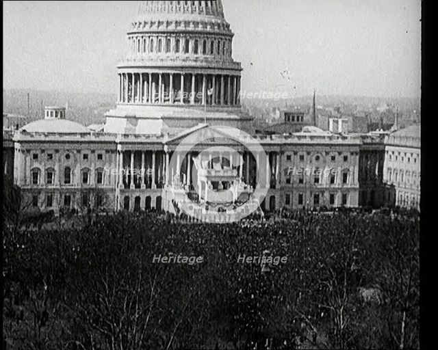 Crowds Gathering Outside the Capitol Building in Washington, District of Columbia, United..., 1922. Creator: British Pathe Ltd.