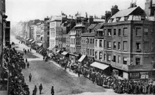Crowds waiting for the Queen in St James's Street, London, 1880s (1926-1927)