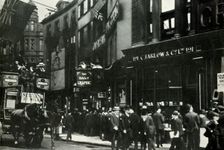 Crowds waiting to hear about the People's Budget 1909, (1947). Creator: Unknown