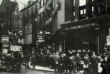 Crowds waiting to hear about the People's Budget 1909, (1947). Creator: Unknown