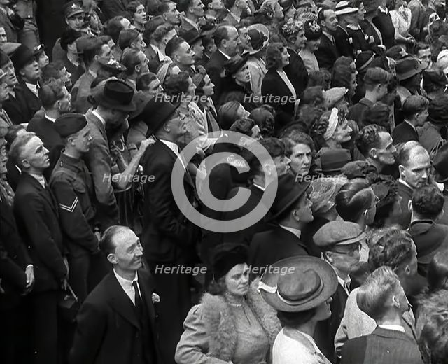 Crowds Watching Charles de Gaulle Inspecting Soldiers, 1941. Creator: British Pathe Ltd.