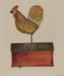 Crowing Cock, c. 1937. Creator: Chris Makrenos