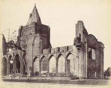 Crowland Abbey, the West Front Under Repair, 1860. Creator: Alfred Capel-Cure