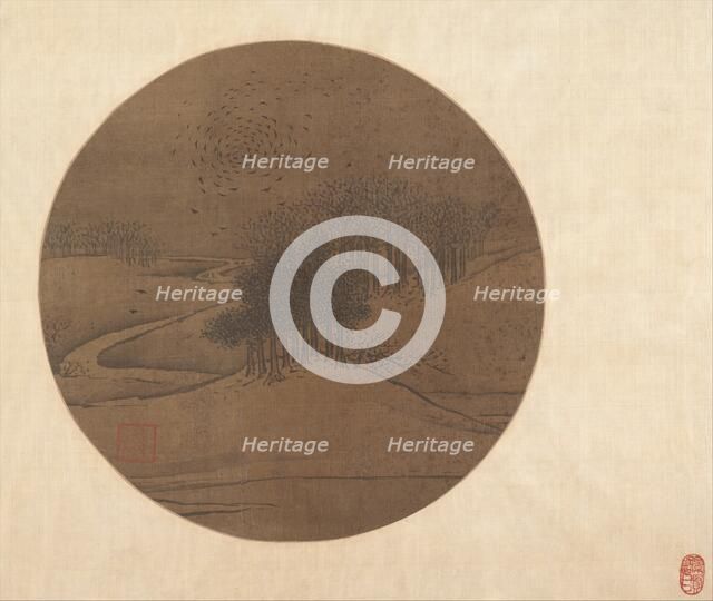 Crows and Bare Trees in Winter, late 13th or early 14th century. Creator: Unknown.