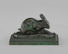 Crouching Rabbit, model c. 1820s. Creator: Antoine-Louis Barye