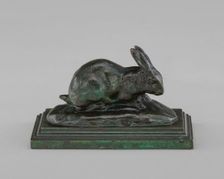 Crouching Rabbit, model c. 1820s. Creator: Antoine-Louis Barye