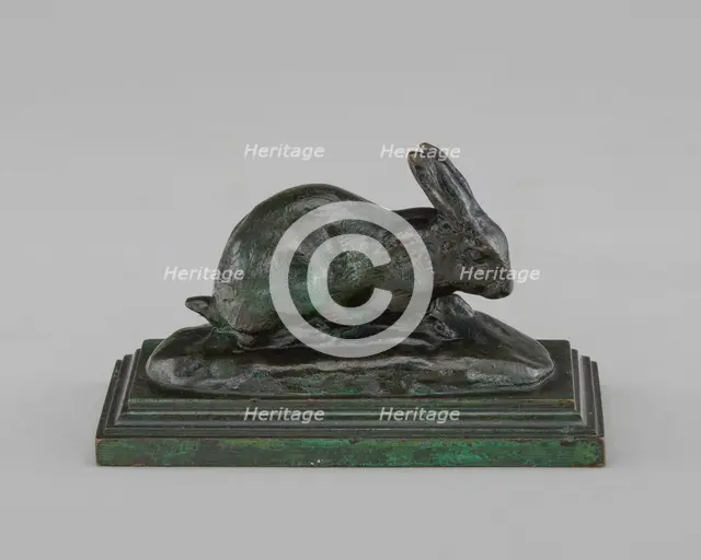 Crouching Rabbit, model c. 1820s. Creator: Antoine-Louis Barye.