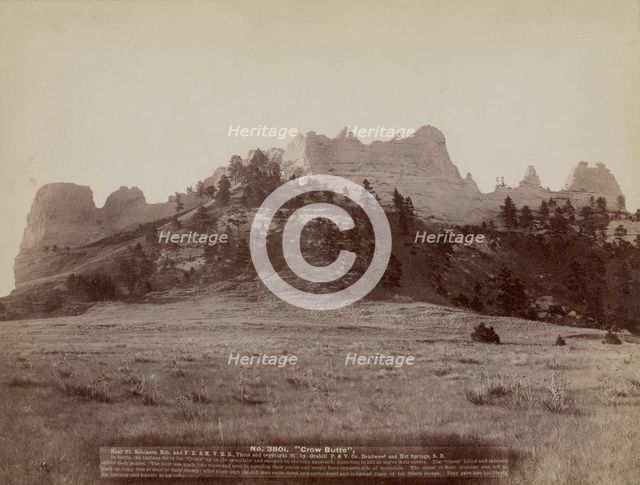 Crow Butte Near Ft Robinson, Neb and FE & MV RR -- In battle, the Indians drove the "Crows"..., 1891 Creator: John C. H. Grabill.