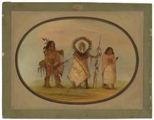 Crow Chief, His Wife, and a Warrior, 1861/1869. Creator: George Catlin