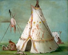 Crow Lodge of Twenty-five Buffalo Skins, 1832-1833. Creator: George Catlin