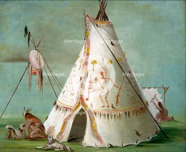 Crow Lodge of Twenty-five Buffalo Skins, 1832-1833. Creator: George Catlin.