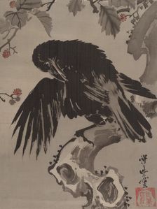 Crow on a Branch, ca. 1887. Creator: Kawanabe Kyosai