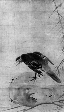 Crow on a Rock, probably 19th century. Creator: After Sesson Sh?kei (ca. 1504-ca. 1589)