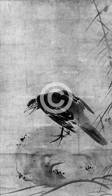 Crow on a Rock, probably 19th century. Creator: After Sesson Sh?kei (ca. 1504-ca. 1589).
