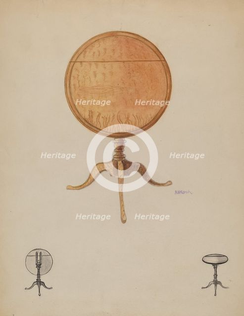 Crow's Nest Tilt Top Table, c. 1936. Creator: Herbert Marsh.