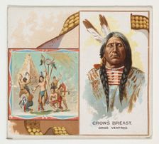 Crow's Breast, Gros Ventres, from the American Indian Chiefs series (N36) for Allen & Gint..., 1888. Creator: Allen & Ginter