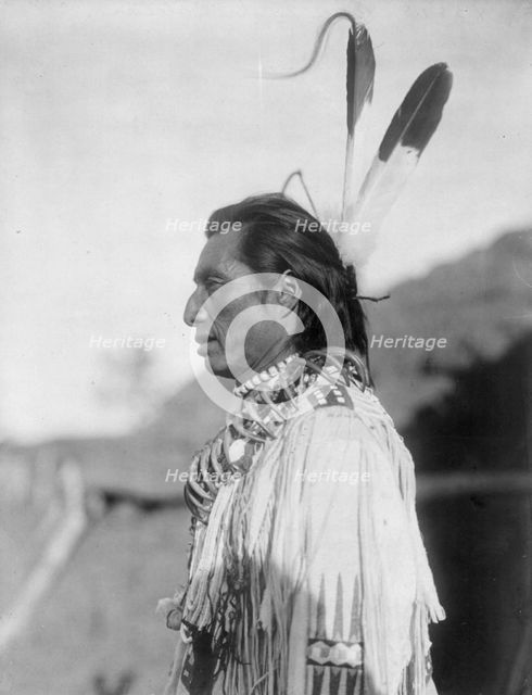 Crow's Heart-Mandan, c1908. Creator: Edward Sheriff Curtis.