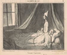 Croyant l'apercevoir, 1857. Creator: Honore Daumier