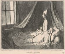 Croyant l'apercevoir ..., 19th century. Creator: Honore Daumier