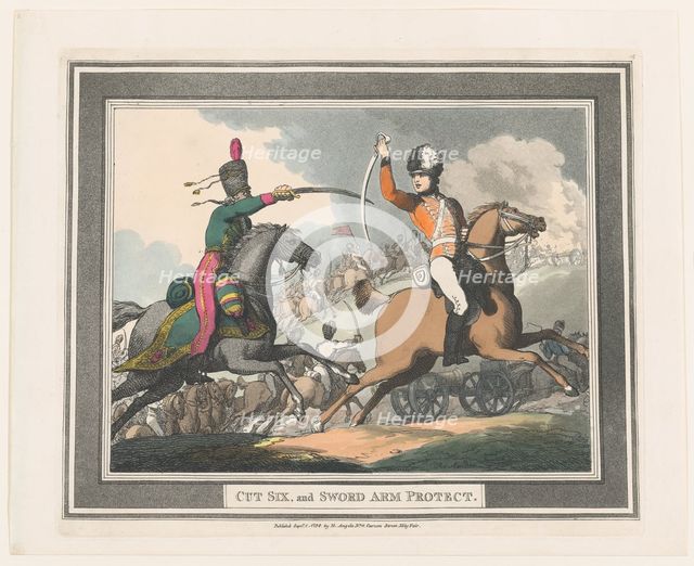 Cut Six, and Sword Arm Protect, September 1, 1798., September 1, 1798. Creator: Thomas Rowlandson.
