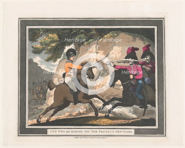 Cut Two and Horse's Off Side Protect, New Guard, September 1, 1798., September 1, 1798. Creator: Thomas Rowlandson.